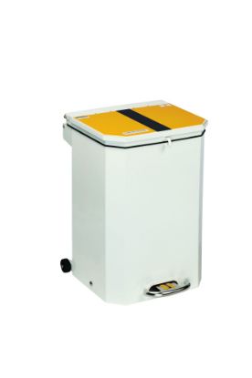 Bin Pedal 50 Ltr With Yellow And Black Lid For Offensive/Hygiene Waste