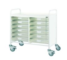 Trolley Vista 100 (Sunflower) 12 Single Depth Clear Trays