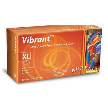 Glove Latex  Vibrant Examination P/F Medium x 100