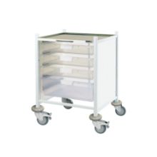 Trolley Clinical Vista 40 (Sunflower) 3 Single/1 Double Clear Trays