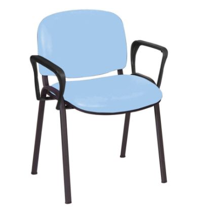 Chair Galaxy Visitor With Arms Vinyl Anti-Bacterial Upholstery Cool Blue