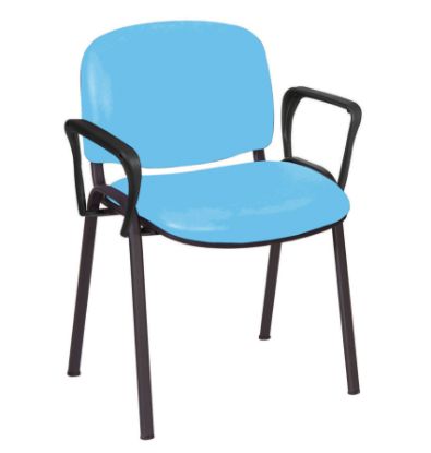 Chair Galaxy Visitor With Arms Vinyl Anti-Bacterial Upholstery Sky Blue