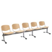 Chair Visitor Venus Modular 5 Seat Moulded Plastic Beige