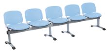 Chair Visitor Venus Modular 5 Seat Vinyl Anti-Bacterial Upholstery Cool Blue