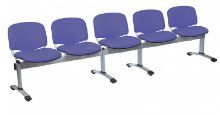 Chair Visitor Venus Modular 5 Seat Vinyl Anti-Bacterial Upholstery Mid Blue