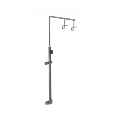 IV Drip Stand - wall mounted, stainless steel, 2 hooks